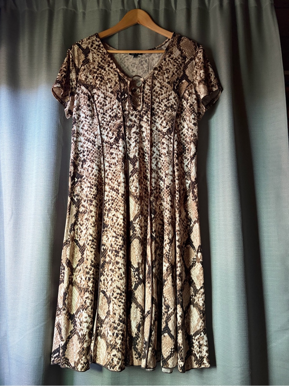 Sami & Jo Snake Print Short Sleeve Swing Dress